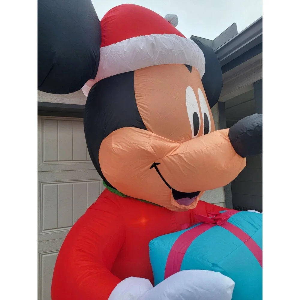Gemmy HUGE 9FT Santa‎ Mickey Mouse Christmas Inflatable Disney *VIDEO*TESTED!